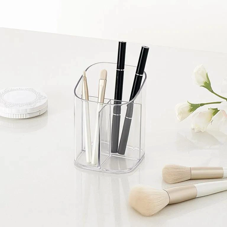 ORGANIZADOR ACRILICO PARA CEPILLOS DE MAQUILLAJE CON COMPARTIMENTOS - 2