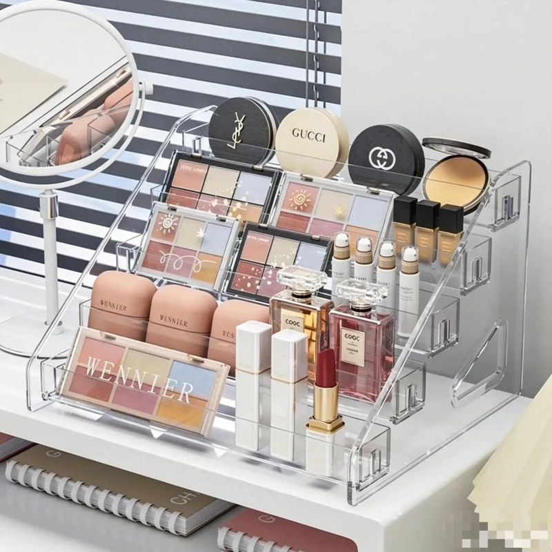 ORGANIZADOR ACRILICO TRANSPARENTE PARA MAQUILLAJE CON 5 NIVELES - 4