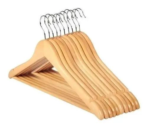 PACK DE 4 GANCHOS COLGADORES DE ROPA ANTIDESLIZANTES DE MADERA - 1