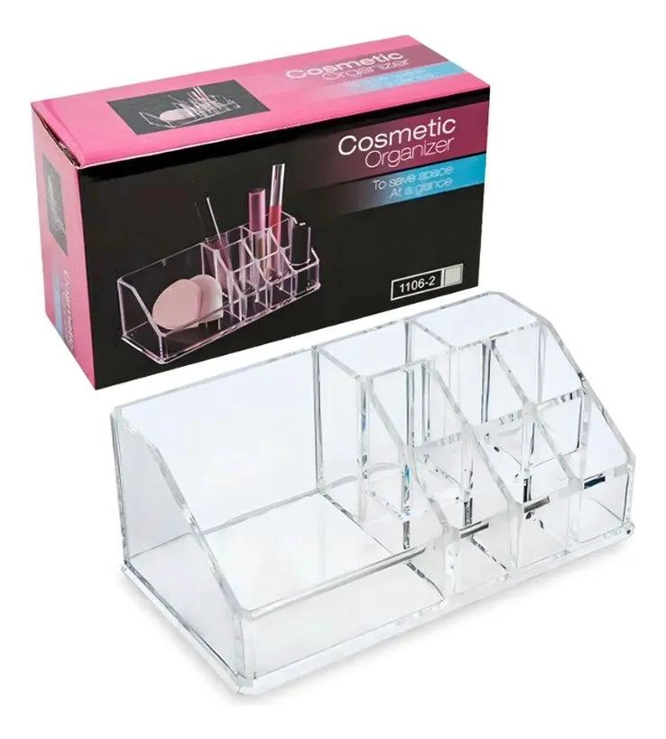 ORGANIZADOR ACRILICO PARA MAQUILLAJE CON COMPARTIMENTOS - 1