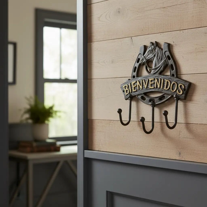 PERCHERO DE HIERRO DISEÑO CABALLO PARA DECORAR ESPACIOS - 1