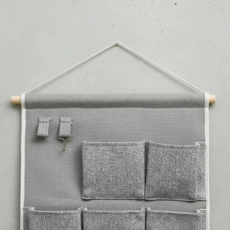 BOLSA DE ALMACENAMIENTO COLGANTE PARA PARED EN COLOR GRIS - 1