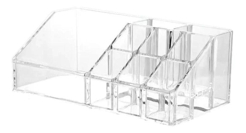 ORGANIZADOR ACRILICO TRANSPARENTE PARA MAQUILLAJE CON 9 COMPARTIMENTOS - 1