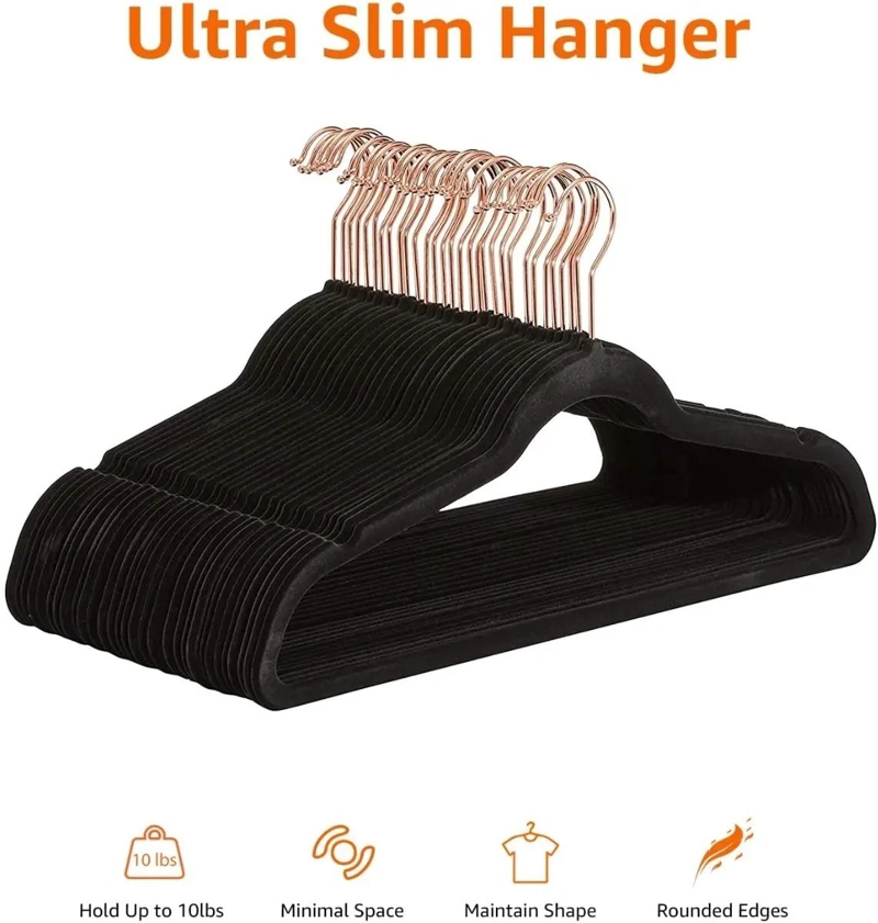 SET DE 20 PERCHAS ANTIDESLIZANTES DE TERCIOPELO PARA ROPA - 2