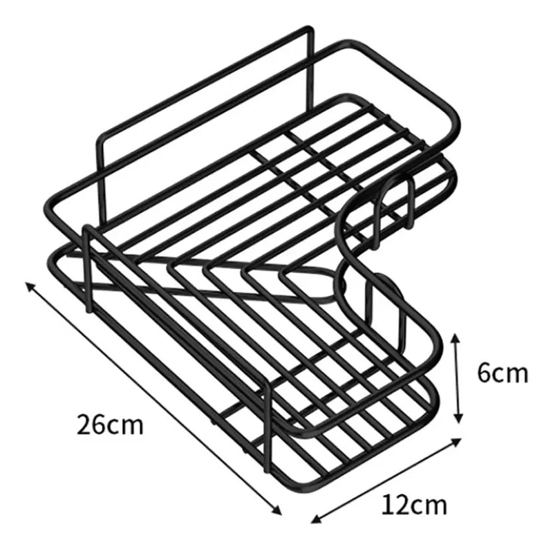 ESTANTE DE DUCHA NEGRO ORGANIZADOR DE BAÑO RESISTENTE - 1