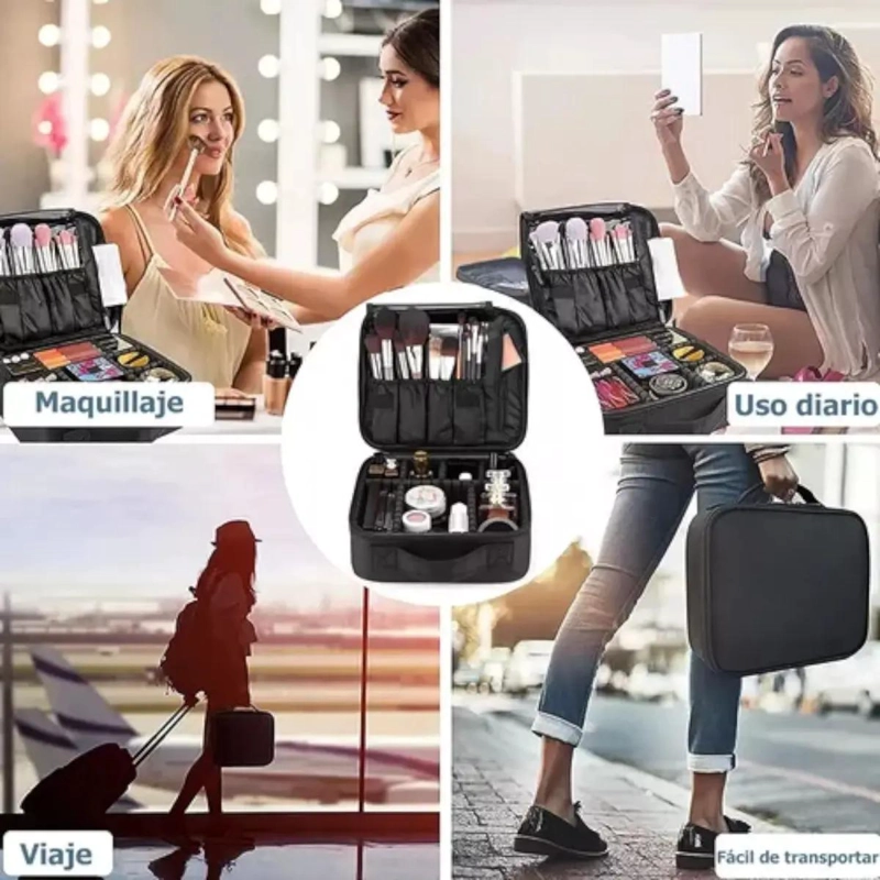 NECESER ORGANIZADOR DE MAQUILLAJE PORTATIL PARA VIAJES - 7