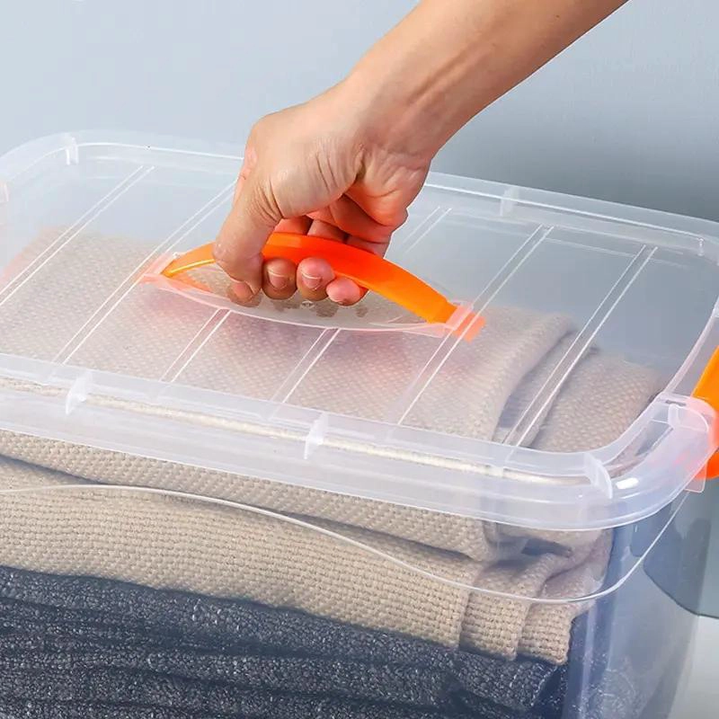 CAJA ORGANIZADORA TRANSPARENTE DE 9 LITROS CON TAPA Y ASA - 6