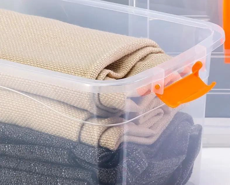 CAJA ORGANIZADORA TRANSPARENTE DE 9 LITROS CON TAPA Y ASA - 7