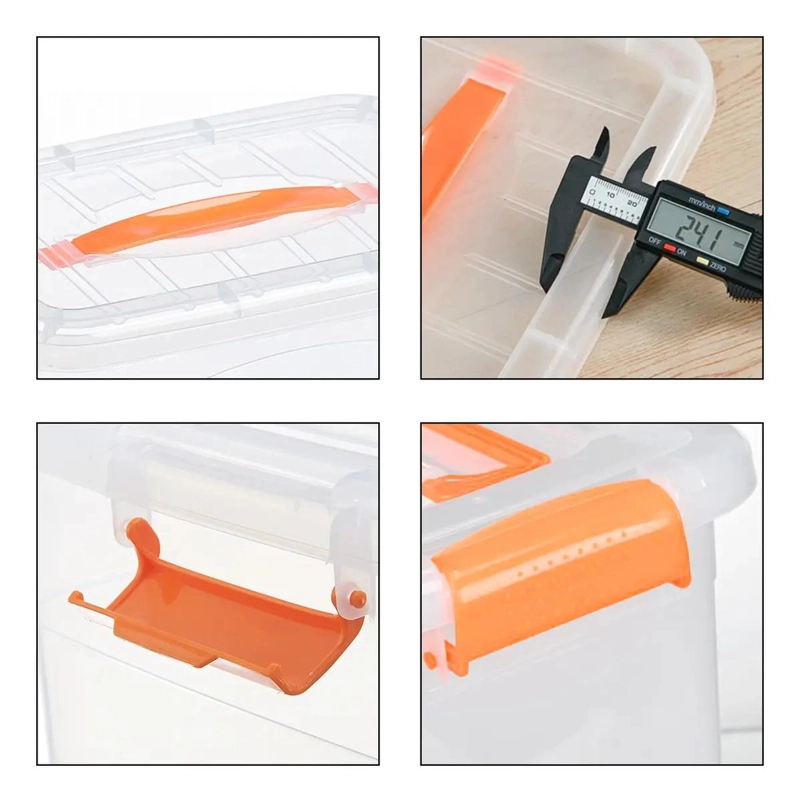 CAJA ORGANIZADORA TRANSPARENTE DE 9 LITROS CON TAPA Y ASA - 8