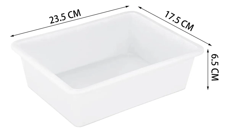 PACK DE 6 BANDEJAS ORGANIZADORAS PLASTICAS 1.5 LTS EN COLOR BLANCO - 9