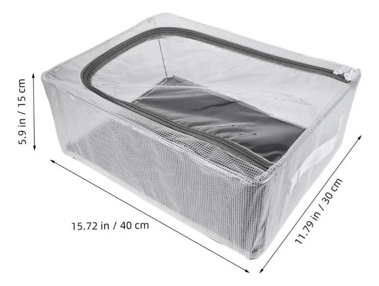 CAJA ORGANIZADORA DE ROPA CON VENTANA TRANSPARENTE 40X30X15 CM - 2