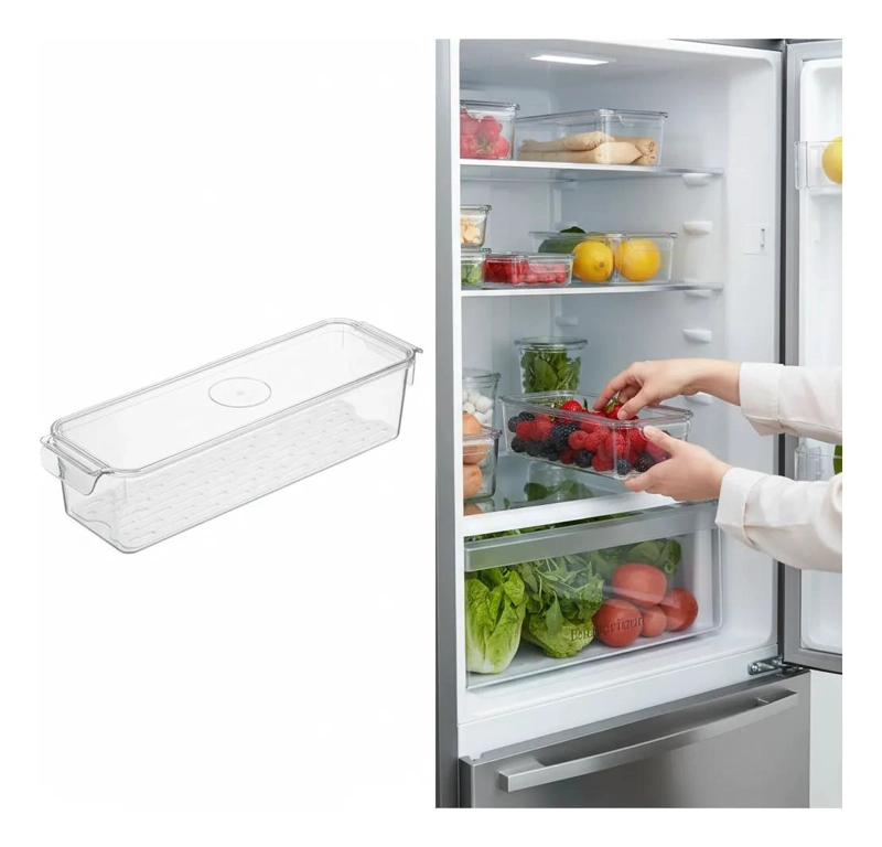 ORGANIZADOR APILABLE TRANSPARENTE CON TAPA PARA ALMACENAMIENTO - 2