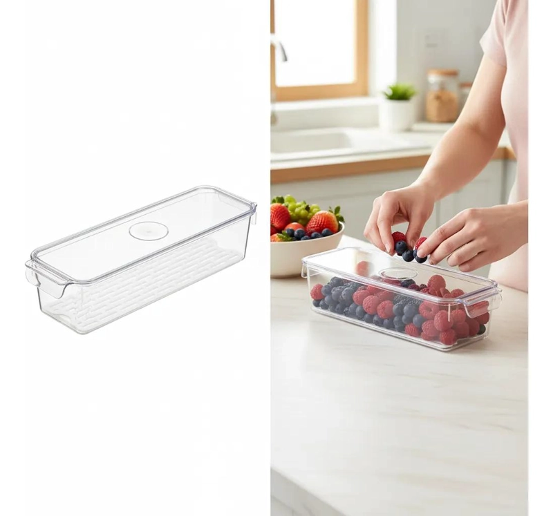 ORGANIZADOR APILABLE TRANSPARENTE CON TAPA PARA ALMACENAMIENTO - 6