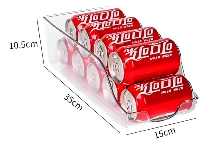 ORGANIZADOR TRANSPARENTE PARA REFRIGERADOR CON CAPACIDAD PARA 9 LATAS - 2