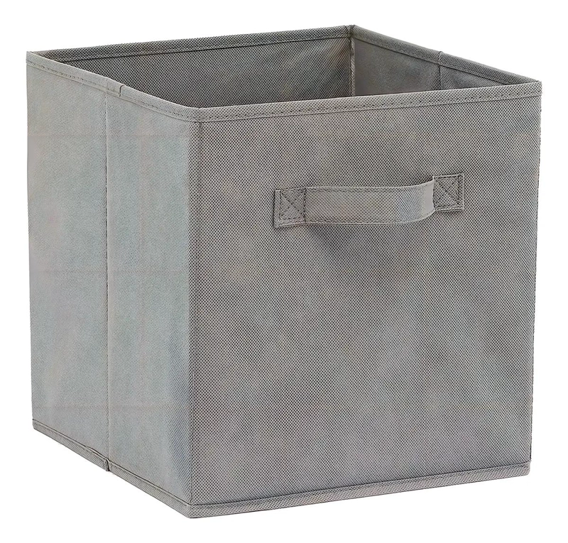 PACK DE 6 CAJAS ORGANIZADORAS PLEGABLES PARA CLOSET EN TELA GRIS - 3