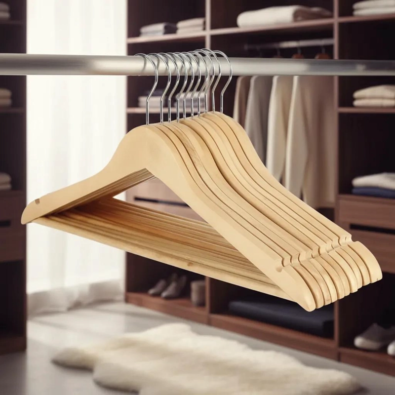 SET DE 8 COLGADORES DE MADERA PARA ROPA - 6