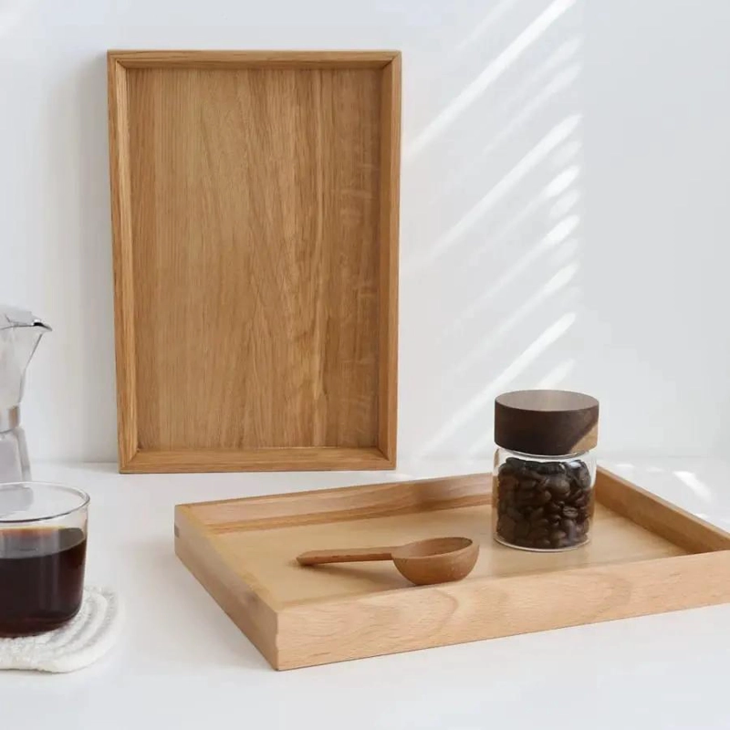 JUEGO DE 2 BANDEJAS DE BAMBU PARA ORGANIZACION Y DECORACION - 3