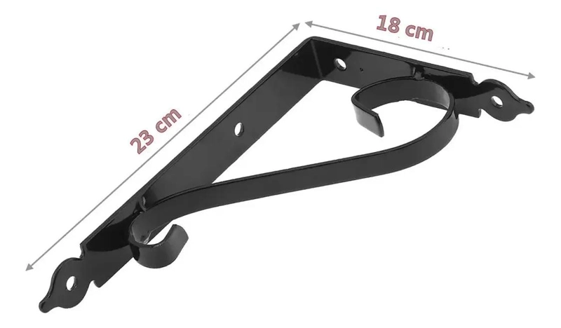 SOPORTES ANGULARES DE ACERO PARA REPISAS 23X18CM PACK 2 UNIDADES - 2