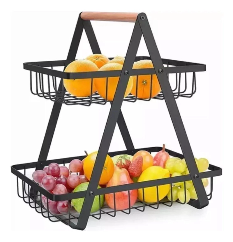 ORGANIZADOR MULTIUSO DE METAL PARA COCINA CON 2 NIVELES - 9