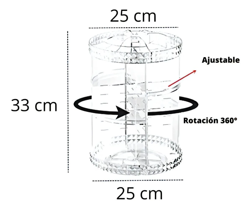 ORGANIZADOR ACRILICO GIRATORIO PARA COSME TICOS Y MAQUILLAJE - 8