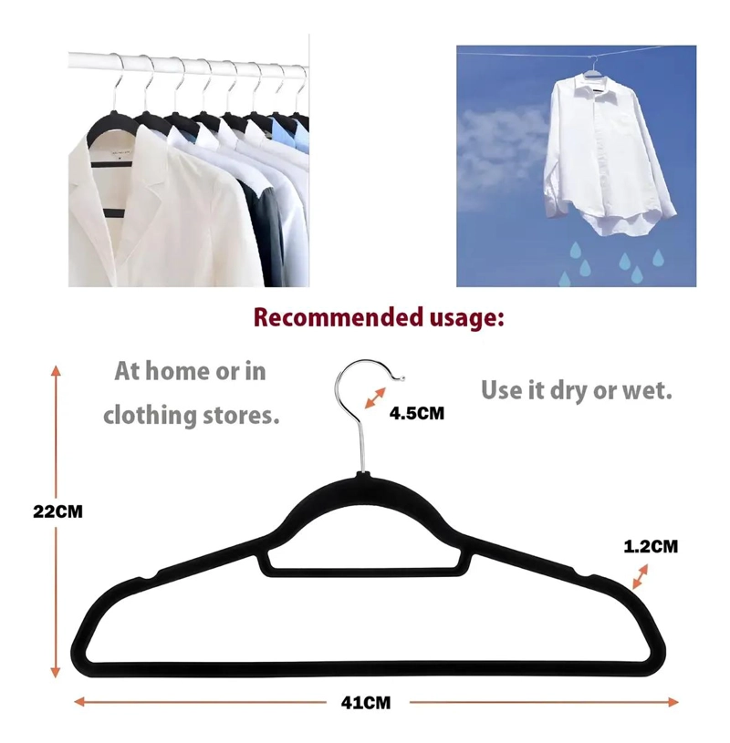 PACK DE 20 PERCHAS DE TERCIOPELO ANTIDESLIZANTE PARA ROPA - 4