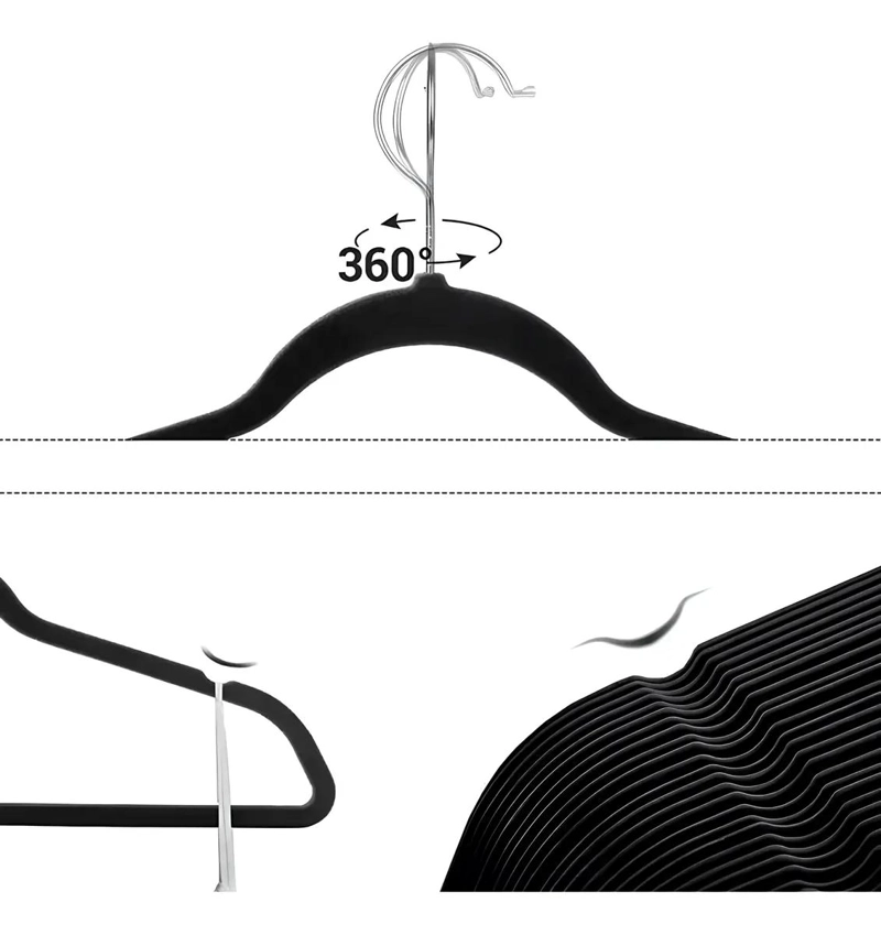 PACK DE 20 PERCHAS DE TERCIOPELO ANTIDESLIZANTE PARA ROPA - 5