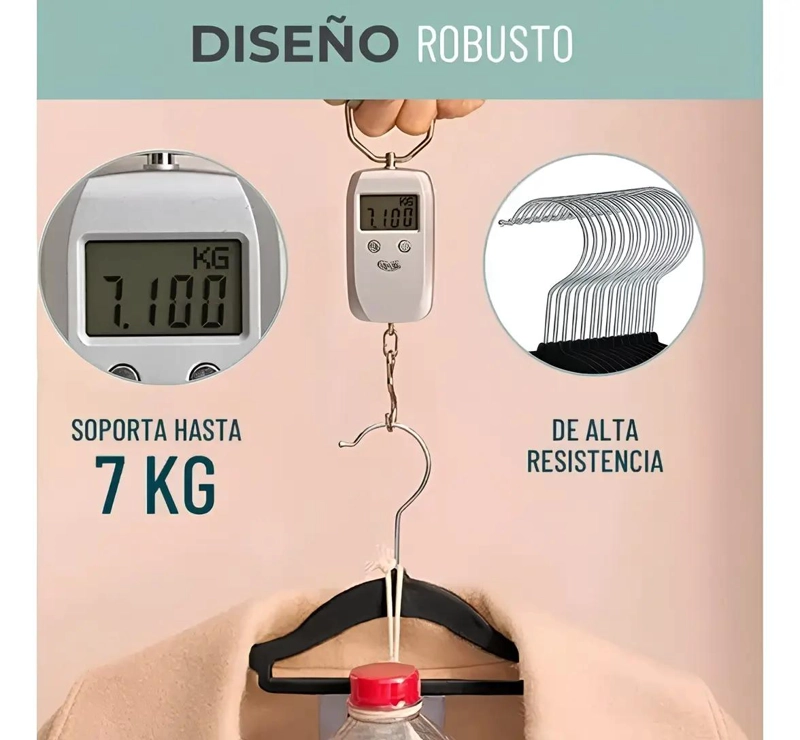 PACK DE 20 PERCHAS DE TERCIOPELO ANTIDESLIZANTE PARA ROPA - 7