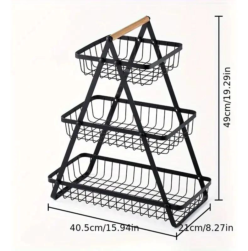CESTA MULTIUSOS DE 3 NIVELES PARA FRUTAS Y VERDURAS - 6