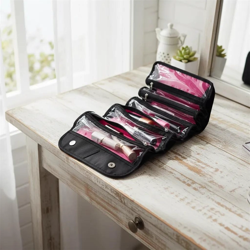 ESTUCHE ORGANIZADOR DE MAQUILLAJE PARA VIAJES COMPACTO - 2