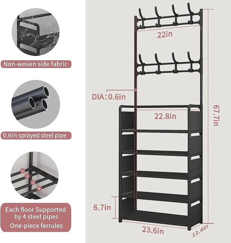 ORGANIZADOR COLGADOR DE ZAPATOS 5 NIVELES PARA ARMARIO - 2