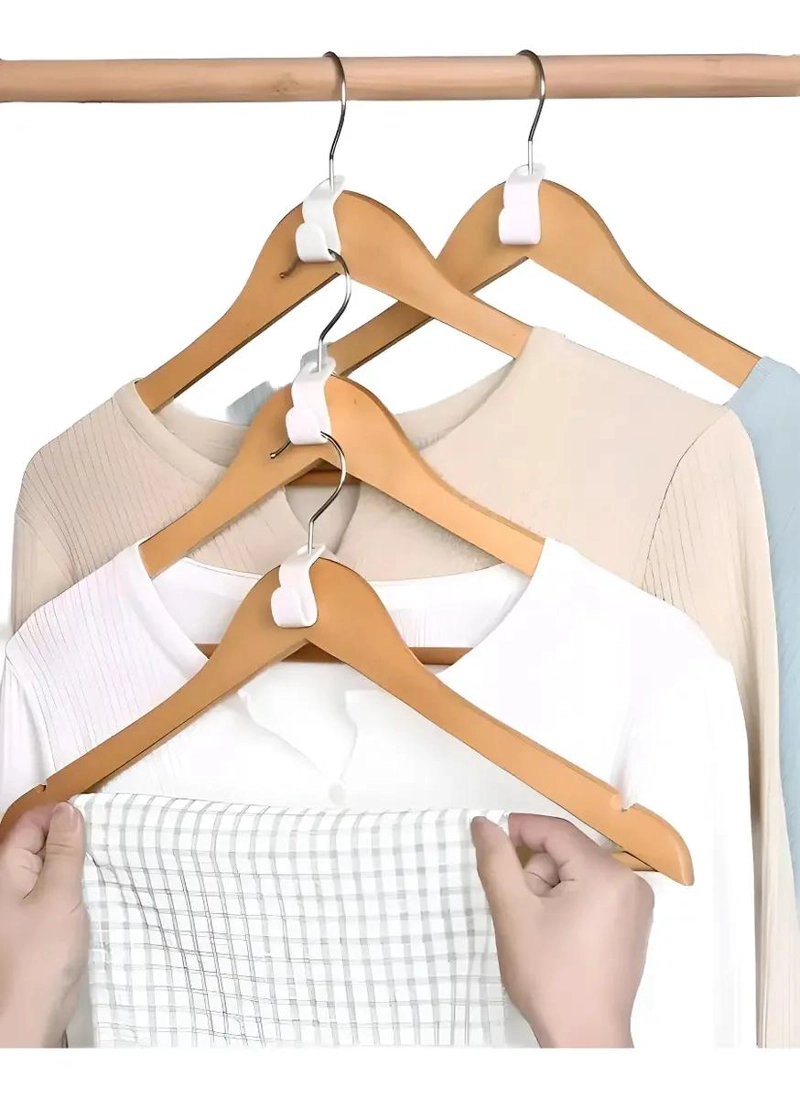 GANCHOS ORGANIZADOR DE MADERA NATURAL PARA ROPA ADULTO PACK 10 UNIDADES - 2