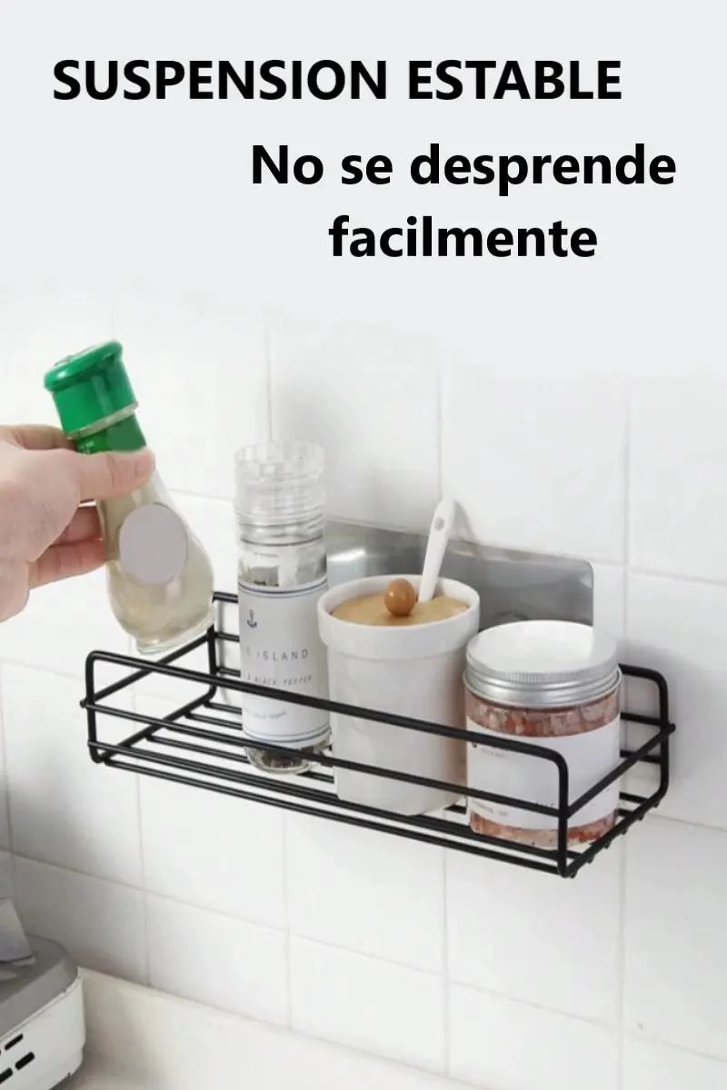 ESTANTE ORGANIZADOR METALICO AUTOADHESIVO PARA BAÑO Y COCINA - 5