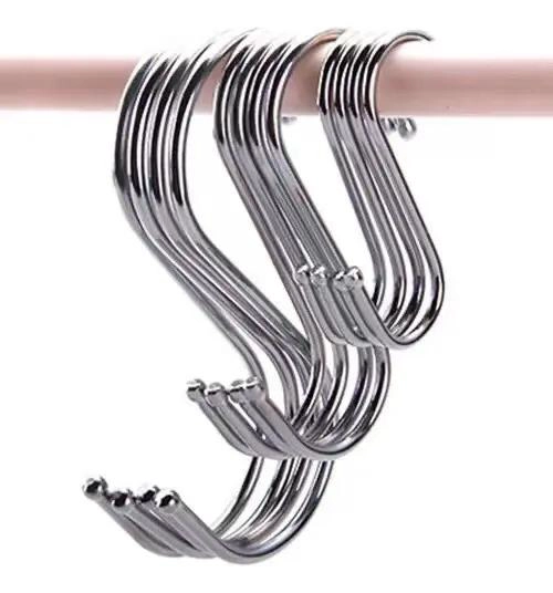 20 GANCHOS COLGADORES DE ACERO INOXIDABLE EN FORMA S - 3