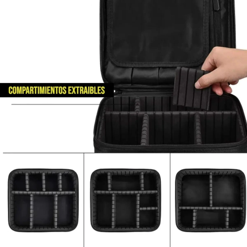 NECESER ORGANIZADOR DE MAQUILLAJE COMPACTO Y PORTATIL - 9