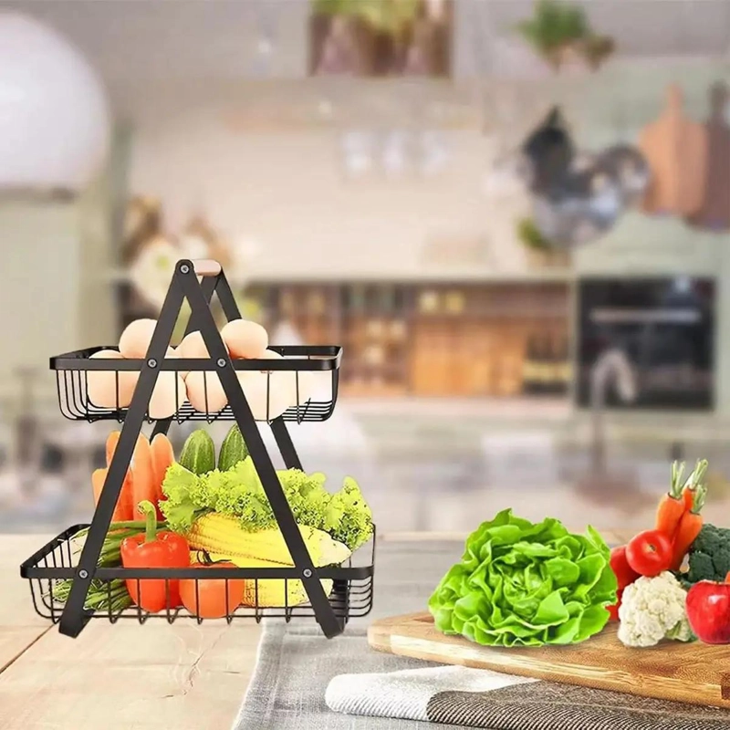 CESTA ORGANIZADOR MULTIUSO PARA FRUTAS Y VERDURAS EN DOS NIVELES - 2
