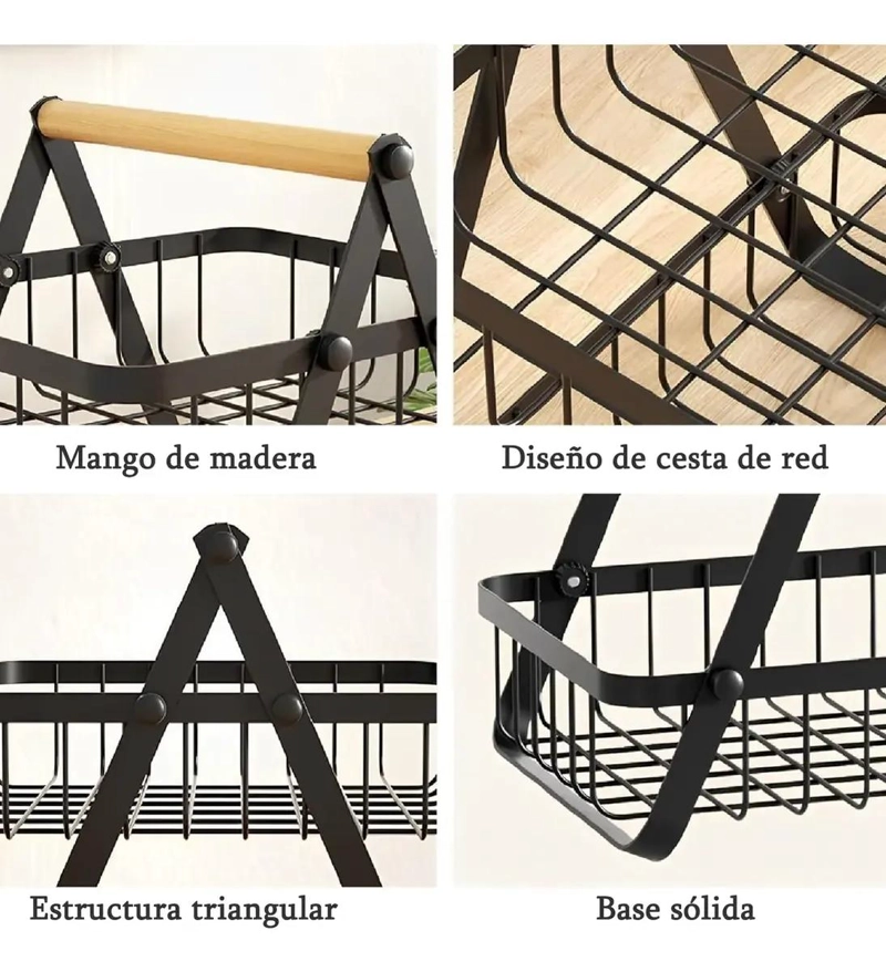 CESTA ORGANIZADOR MULTIUSO PARA FRUTAS Y VERDURAS EN DOS NIVELES - 6