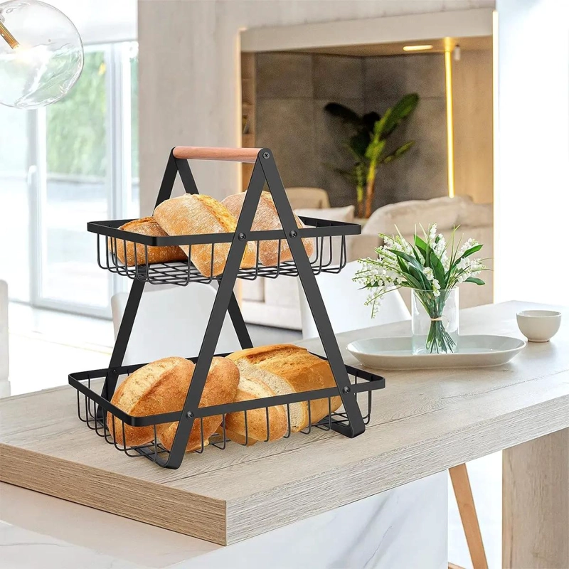 CESTA ORGANIZADOR MULTIUSO PARA FRUTAS Y VERDURAS EN DOS NIVELES - 7