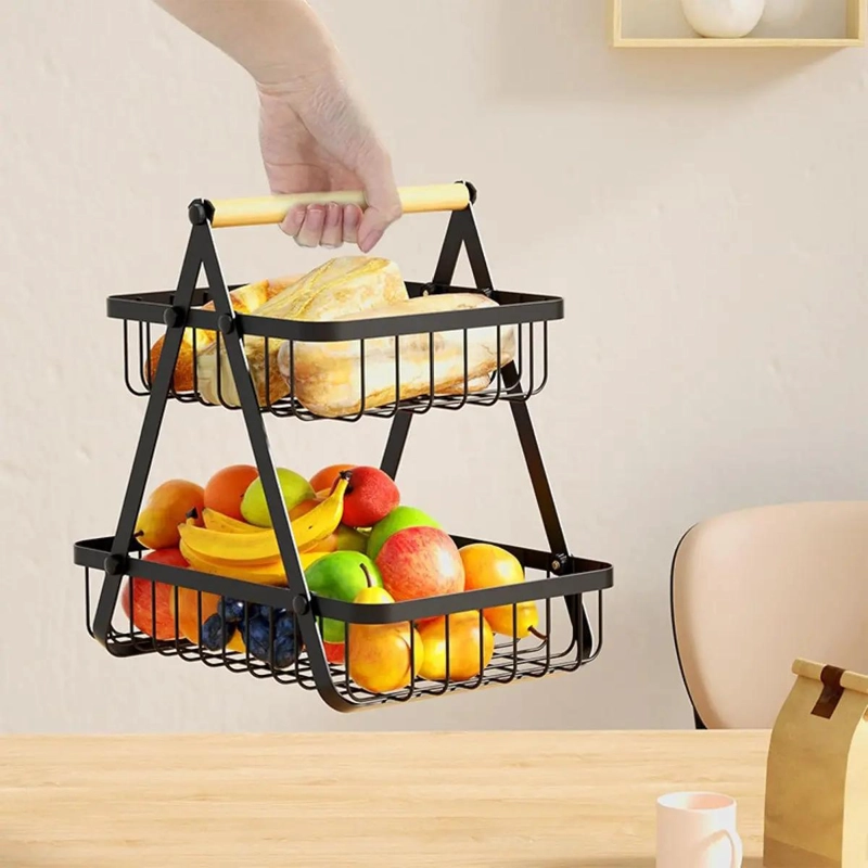CESTA ORGANIZADOR MULTIUSO PARA FRUTAS Y VERDURAS EN DOS NIVELES - 8