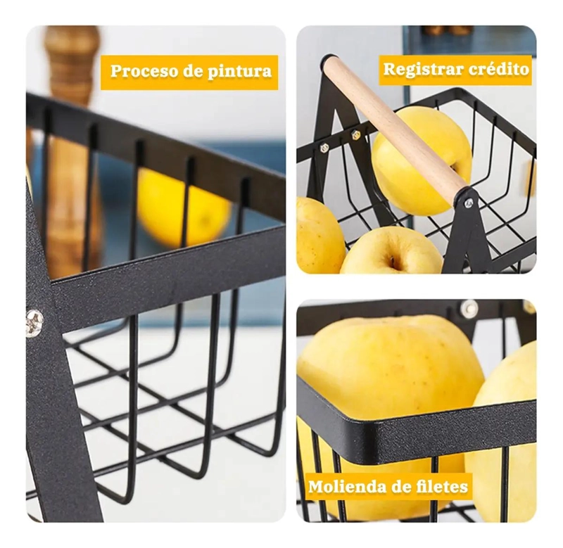 CESTA ORGANIZADOR MULTIUSO PARA FRUTAS Y VERDURAS EN DOS NIVELES - 9