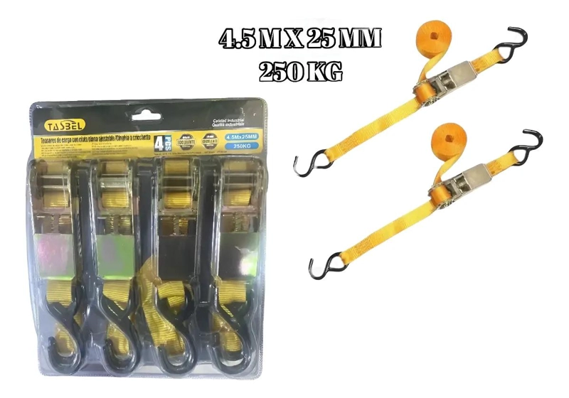 KIT DE 4 CORREAS DE TRINQUETE AMARILLAS 4 M - 1