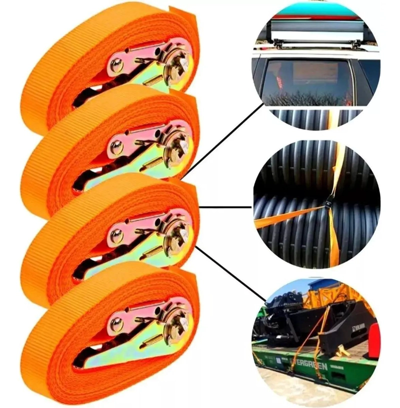 KIT DE 4 CORREAS DE TRINQUETE AMARILLAS 4 M - 2