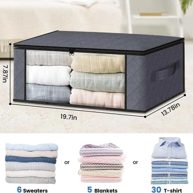 JUEGO DE 3 ORGANIZADORES PLEGABLES PARA ALMACENAMIENTO DE ROPA - 3