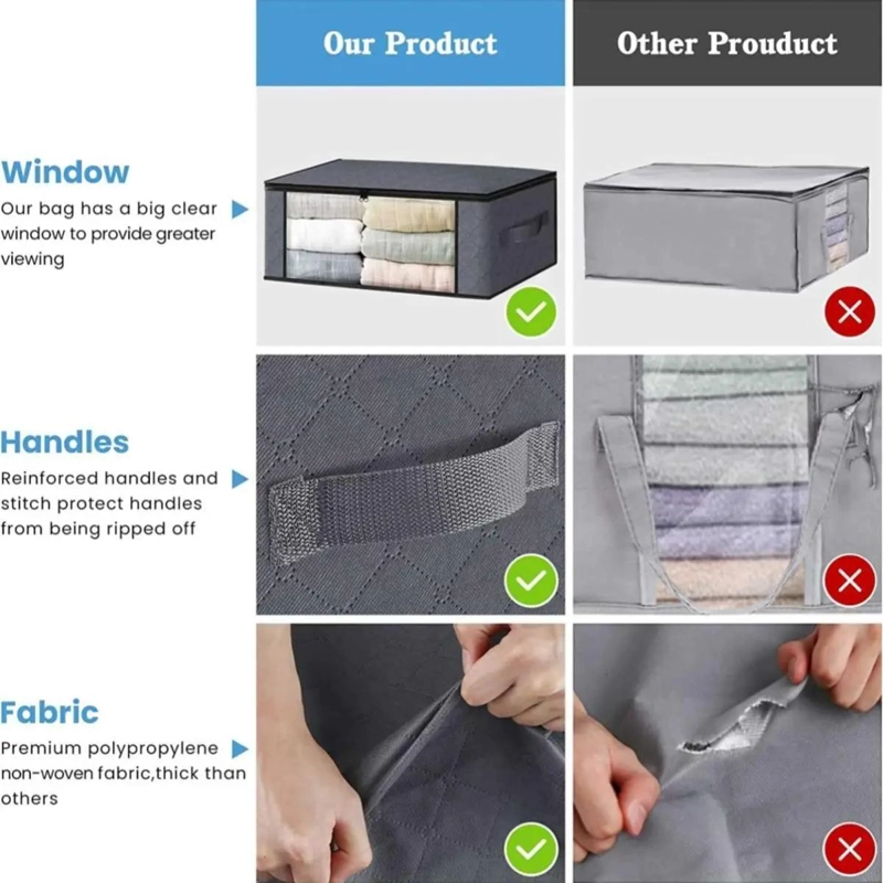 JUEGO DE 3 ORGANIZADORES PLEGABLES PARA ALMACENAMIENTO DE ROPA - 5
