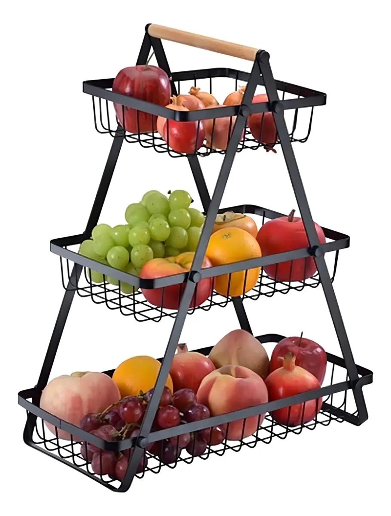 CESTA MULTIUSOS DE 3 NIVELES PARA FRUTAS Y VERDURAS - 4
