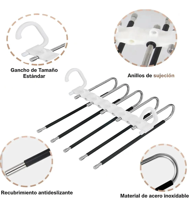 PERCHAS AHORRA ESPACIO PARA PANTALONES Y ROPA VARIADA - 6