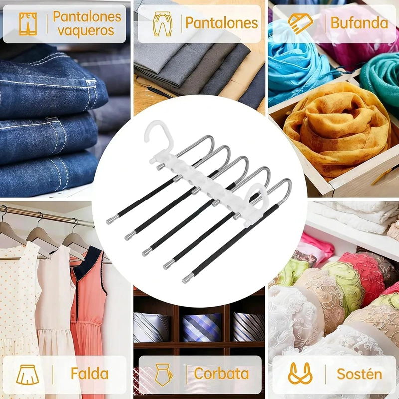 PERCHAS AHORRA ESPACIO PARA PANTALONES Y ROPA VARIADA - 7