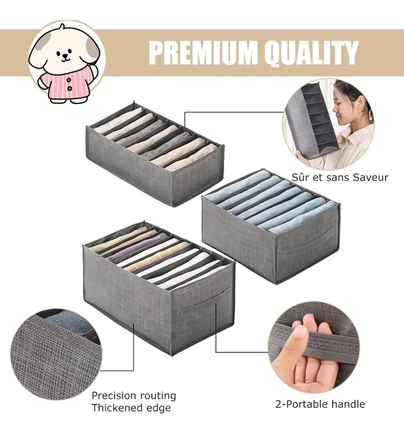 PACK DE 3 ORGANIZADORES PLEGABLES CON 9 DIVISORES - 2