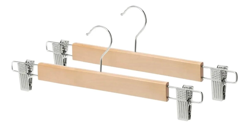 COLGADORES DE PANTALONES DE MADERA Y METAL PARA ORGANIZAR - 4