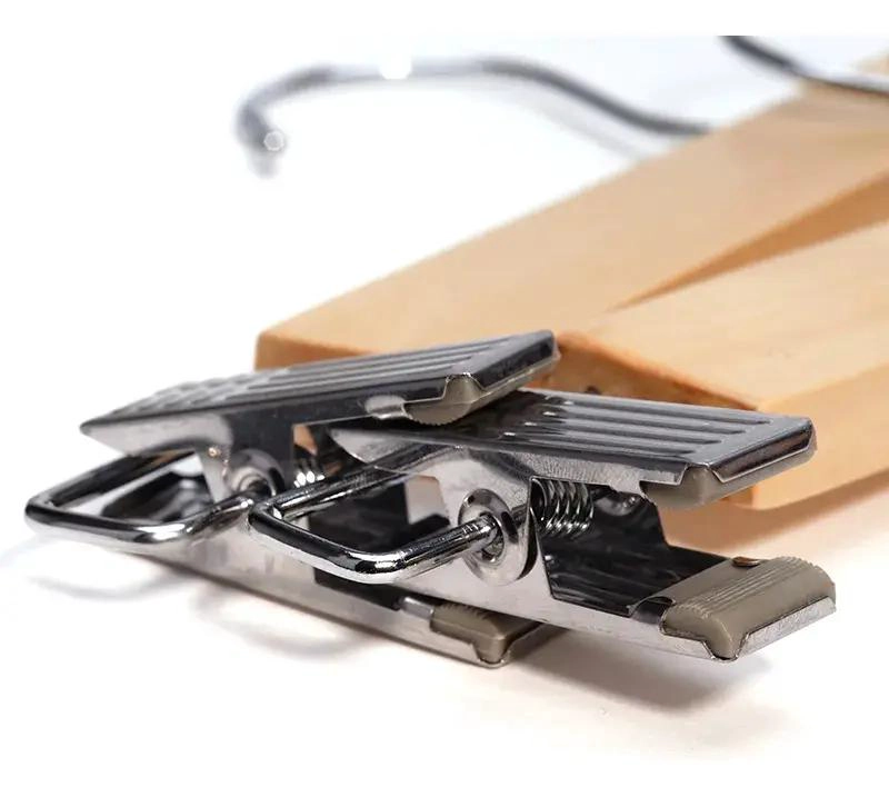 COLGADORES DE PANTALONES DE MADERA Y METAL PARA ORGANIZAR - 5