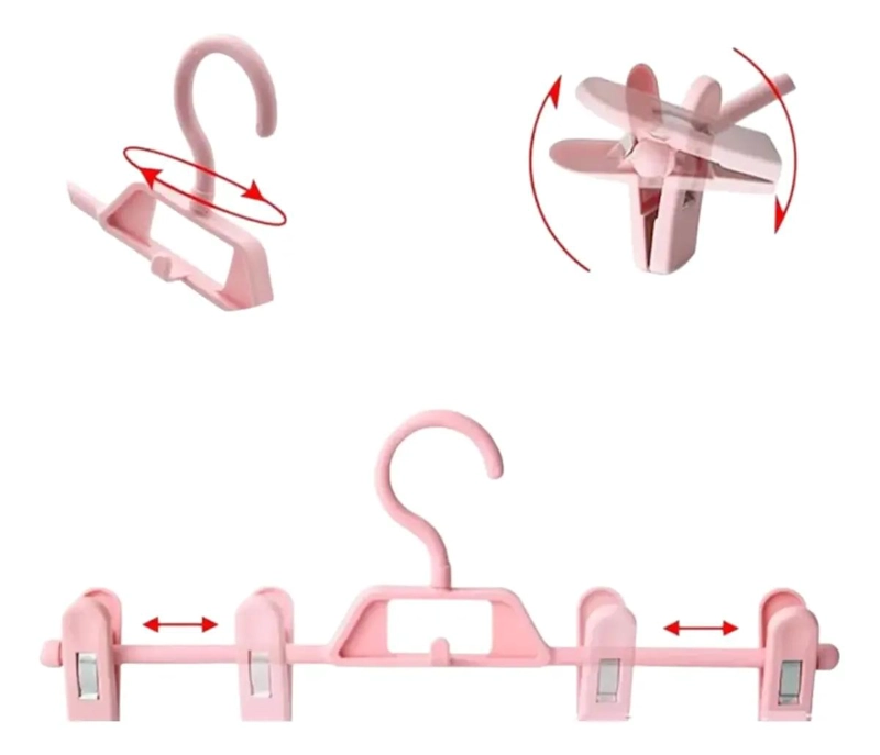 JUEGO DE 5 COLGADORES DE PLASTICO PARA ROPA INFANTIL 34 CM - 2